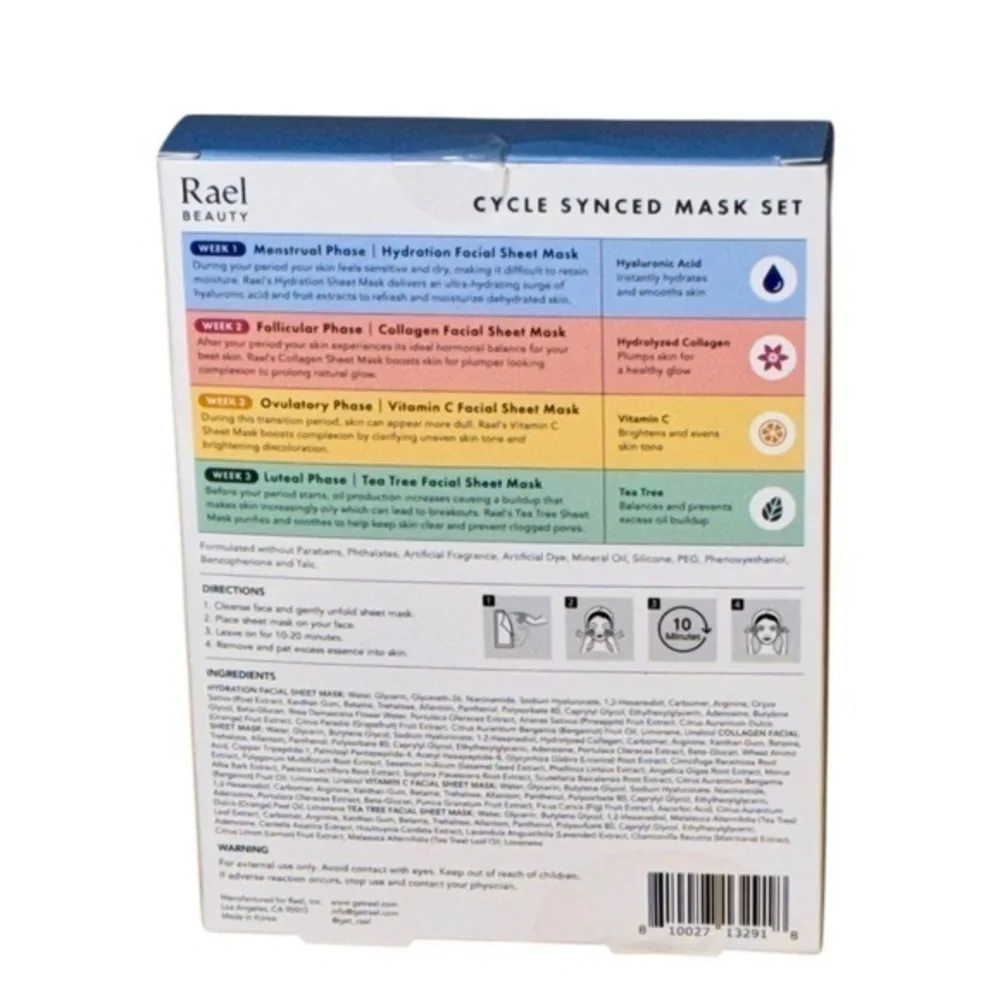 Rael Beauty Cycle Synced Mask Set of 4